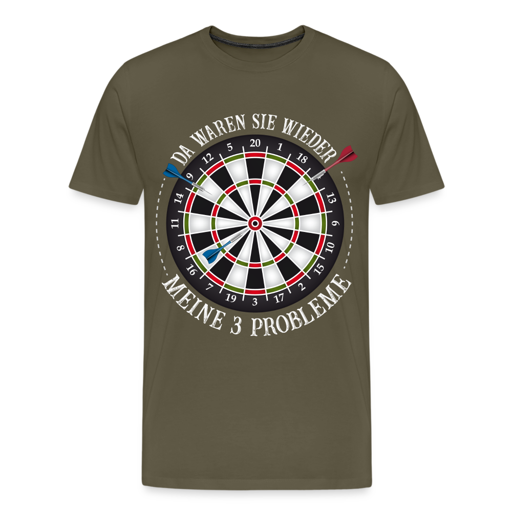 3 Probleme Dart lustiges Premium T-Shirt Herren - Khaki