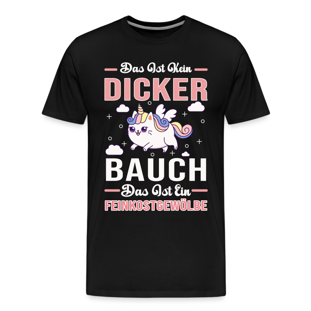 Dicker Bauch Feinkostgewölbe lustiges Premium T-Shirt Herren - Schwarz