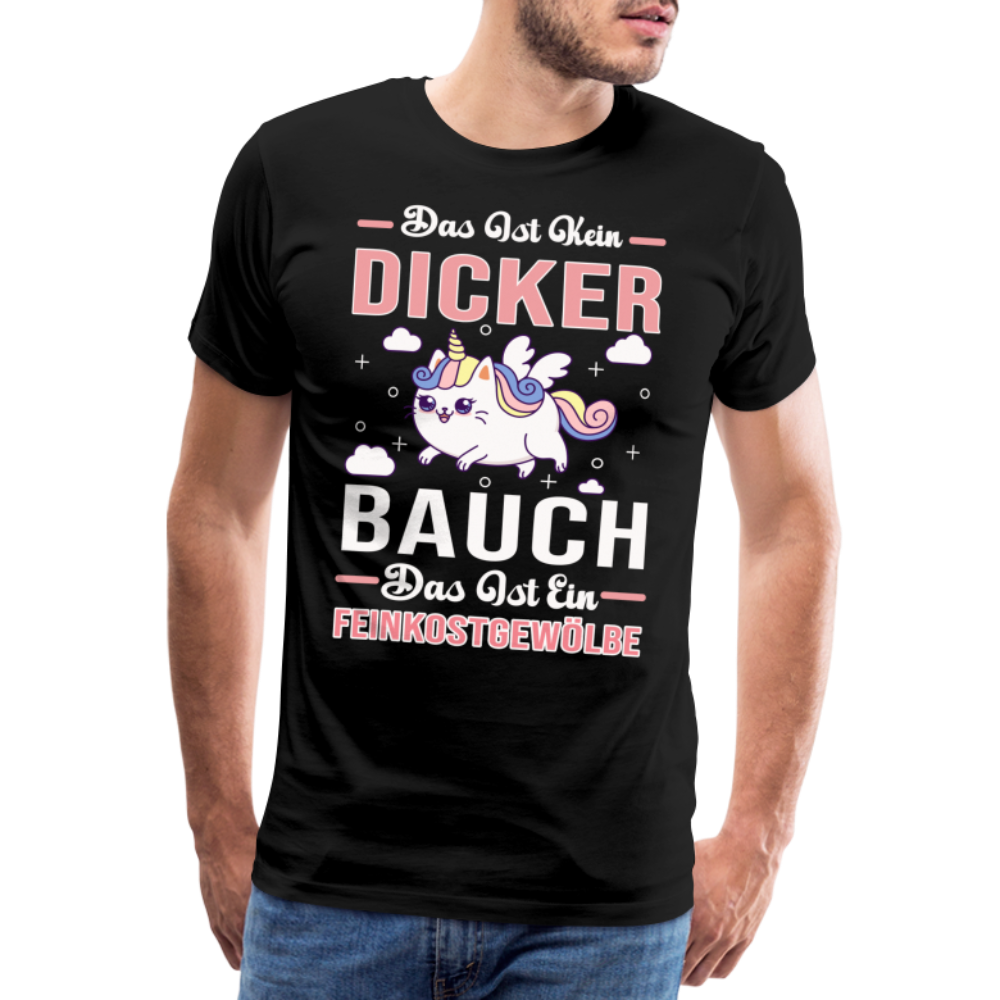 Dicker Bauch Feinkostgewölbe lustiges Premium T-Shirt Herren - Schwarz