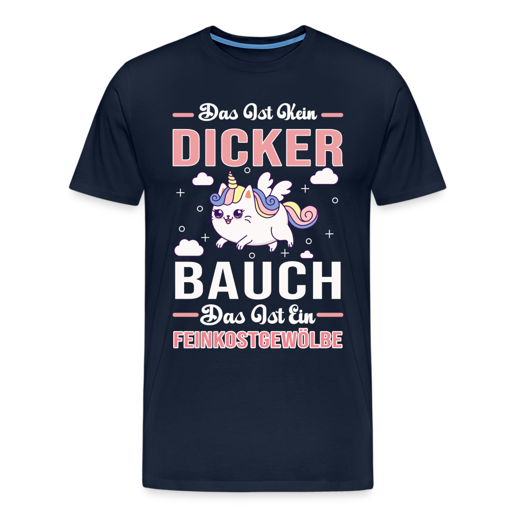 Dicker Bauch Feinkostgewölbe lustiges Premium T-Shirt Herren - Navy