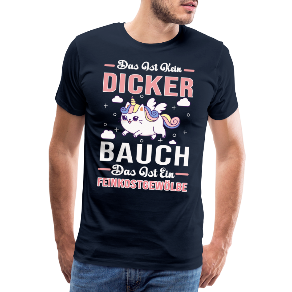 Dicker Bauch Feinkostgewölbe lustiges Premium T-Shirt Herren - Navy
