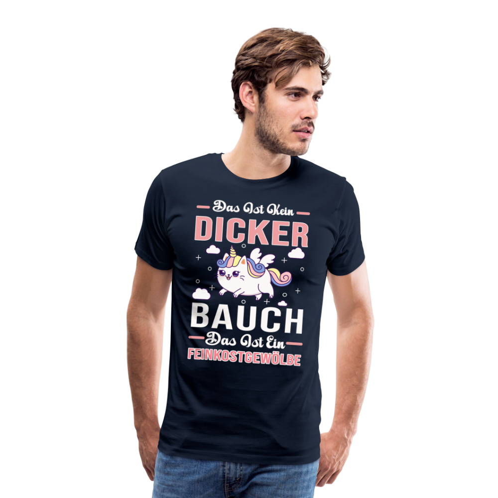 Dicker Bauch Feinkostgewölbe lustiges Premium T-Shirt Herren - Navy