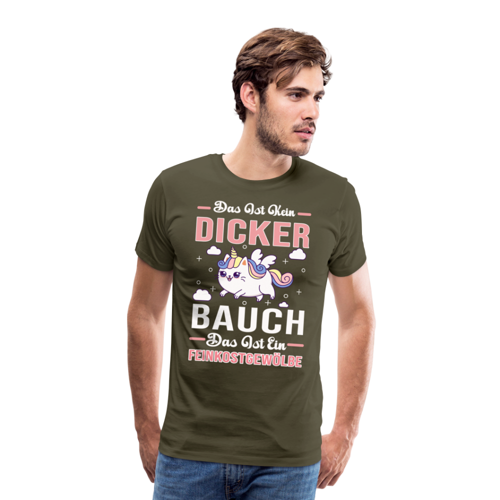 Dicker Bauch Feinkostgewölbe lustiges Premium T-Shirt Herren - Khaki