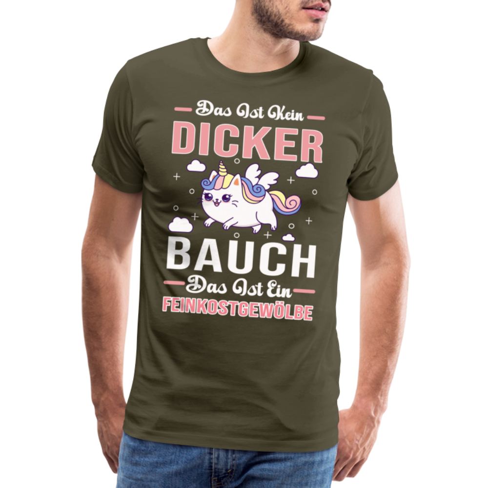 Dicker Bauch Feinkostgewölbe lustiges Premium T-Shirt Herren - Khaki