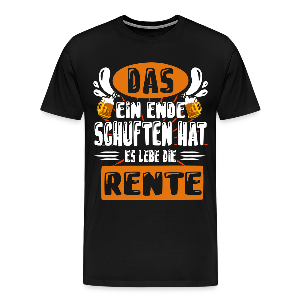 Das Schuften hat ein Ende Rente lustiges Premium T-Shirt Herren - Schwarz