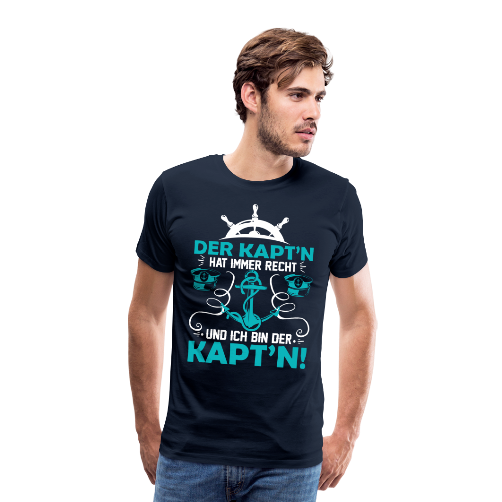 Der Kaptn hat immer Recht lustiges Premium T-Shirt Herren - Navy