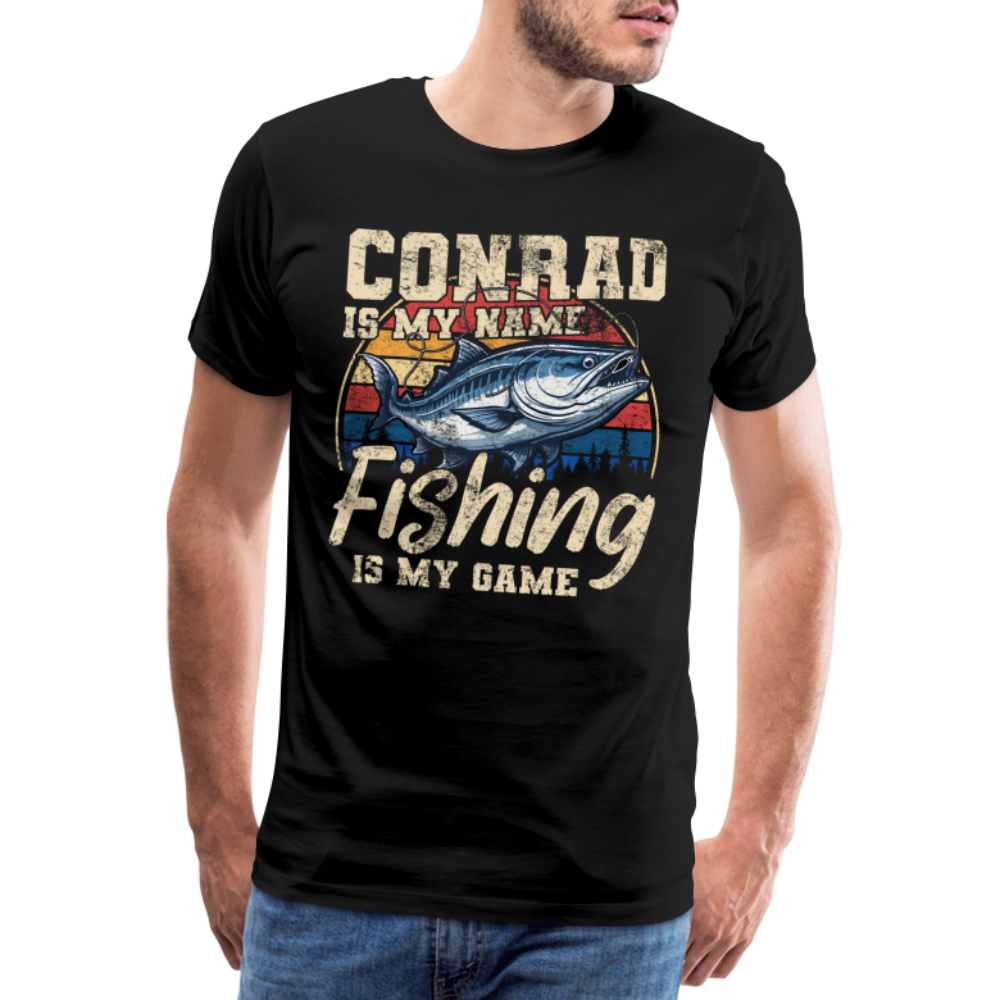 Conrad Angler lustiges Premium T-Shirt Herren - Schwarz