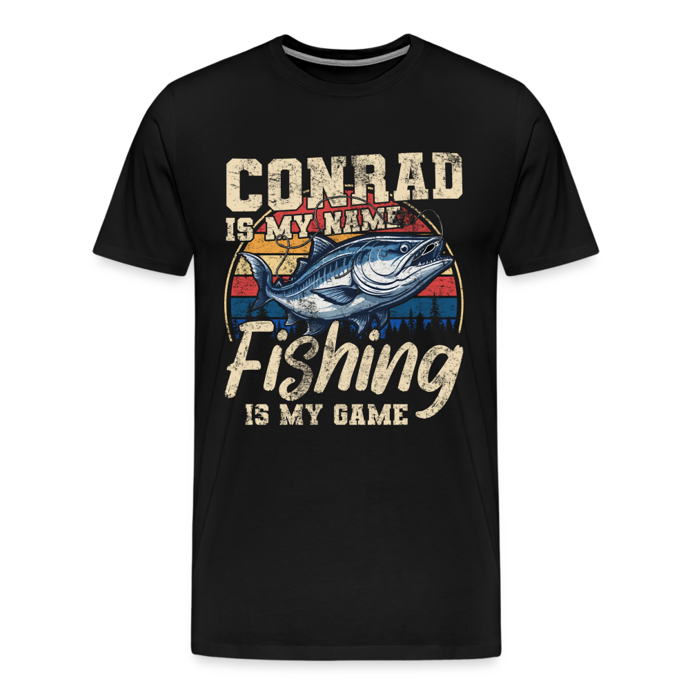 Conrad Angler lustiges Premium T-Shirt Herren - Schwarz