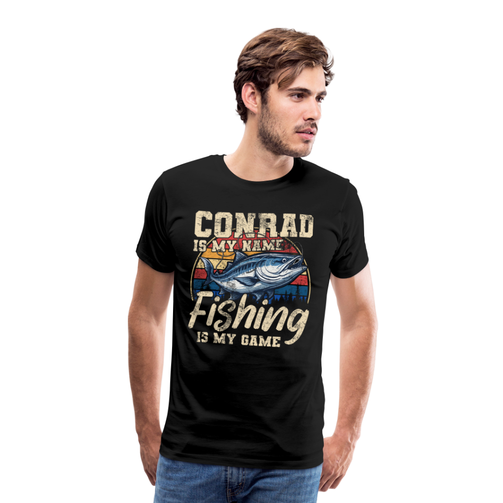 Conrad Angler lustiges Premium T-Shirt Herren - Schwarz