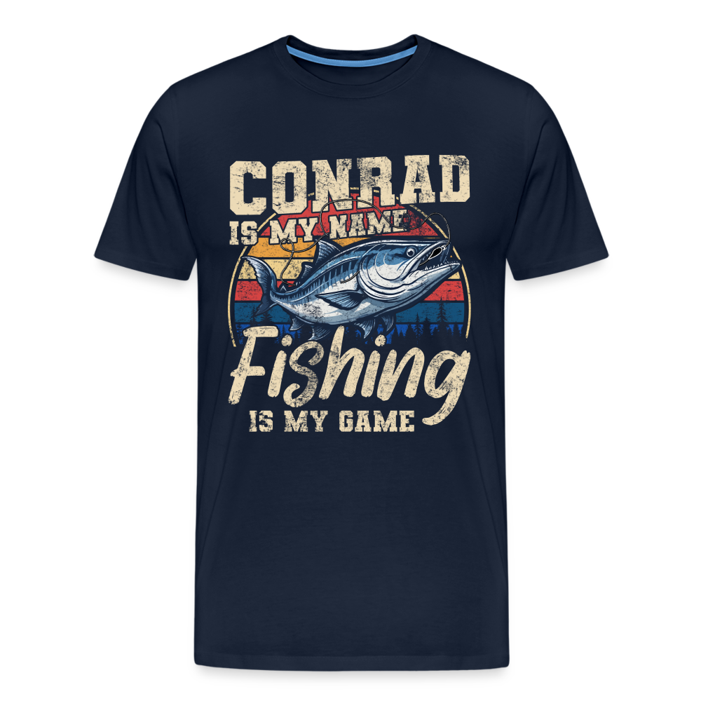 Conrad Angler lustiges Premium T-Shirt Herren - Navy