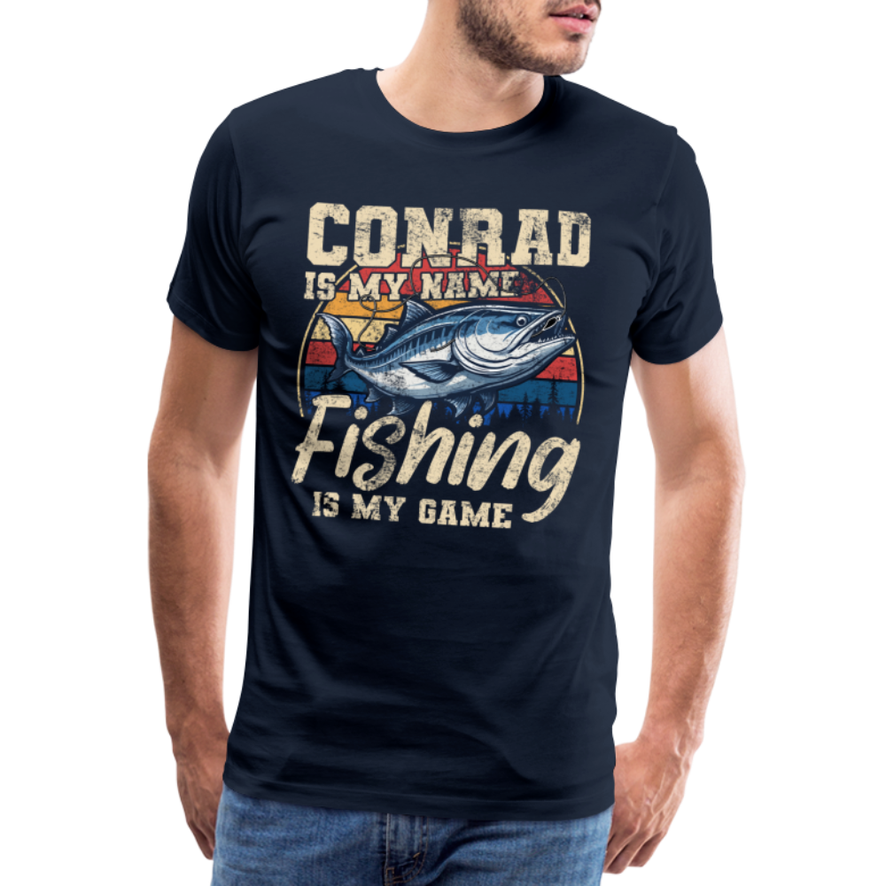 Conrad Angler lustiges Premium T-Shirt Herren - Navy