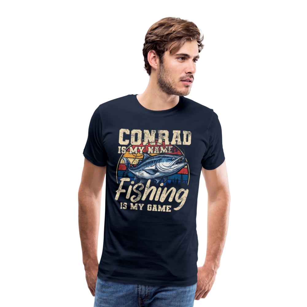 Conrad Angler lustiges Premium T-Shirt Herren - Navy