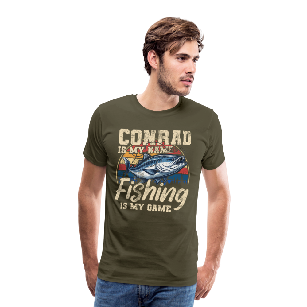 Conrad Angler lustiges Premium T-Shirt Herren - Khaki