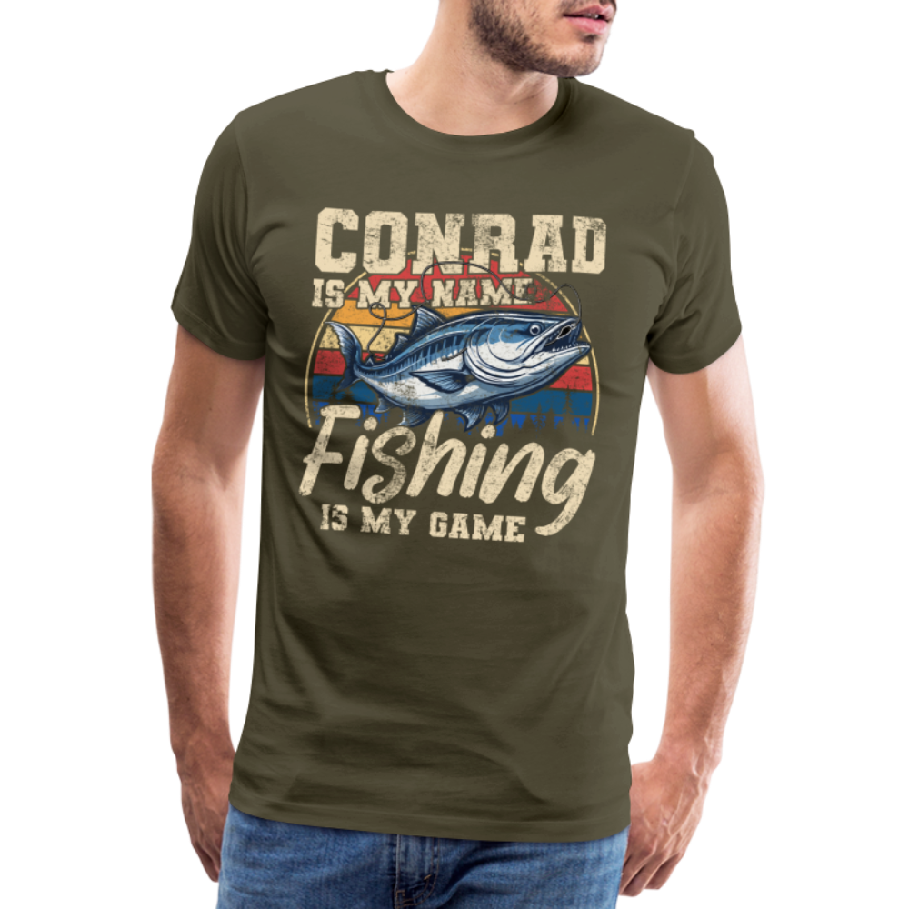 Conrad Angler lustiges Premium T-Shirt Herren - Khaki