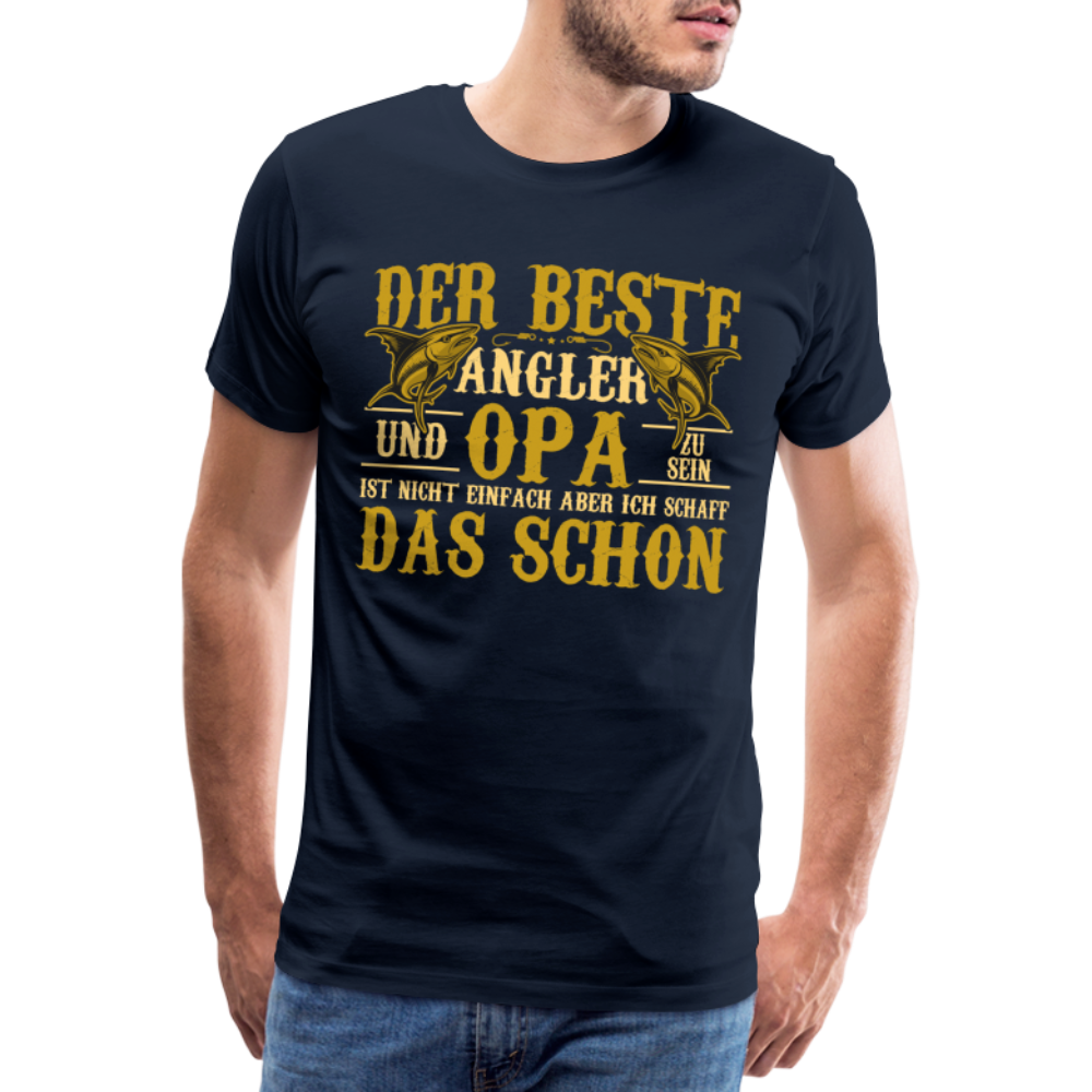 Bester Angler & Opa lustiges Premium T-Shirt Herren - Navy
