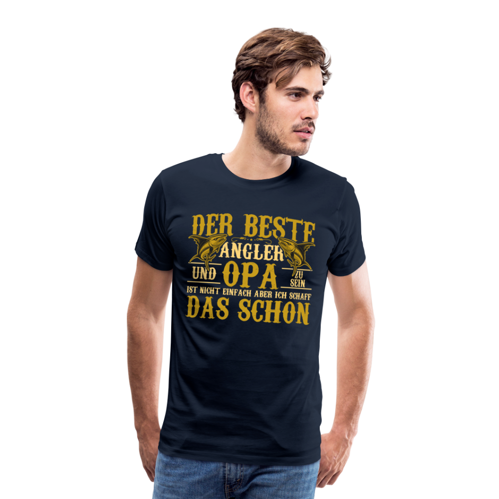 Bester Angler & Opa lustiges Premium T-Shirt Herren - Navy