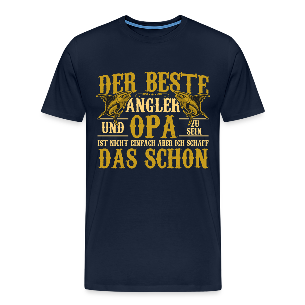 Bester Angler & Opa lustiges Premium T-Shirt Herren - Navy