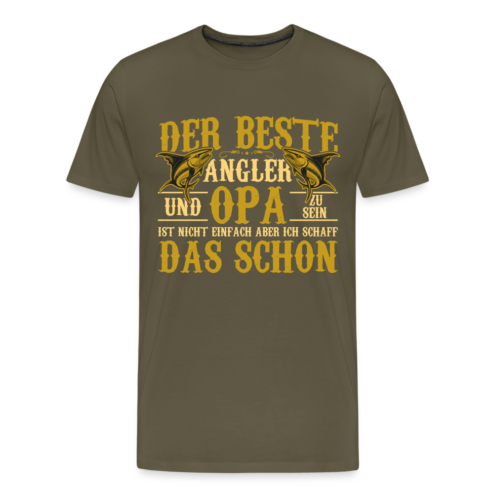 Bester Angler & Opa lustiges Premium T-Shirt Herren - Khaki