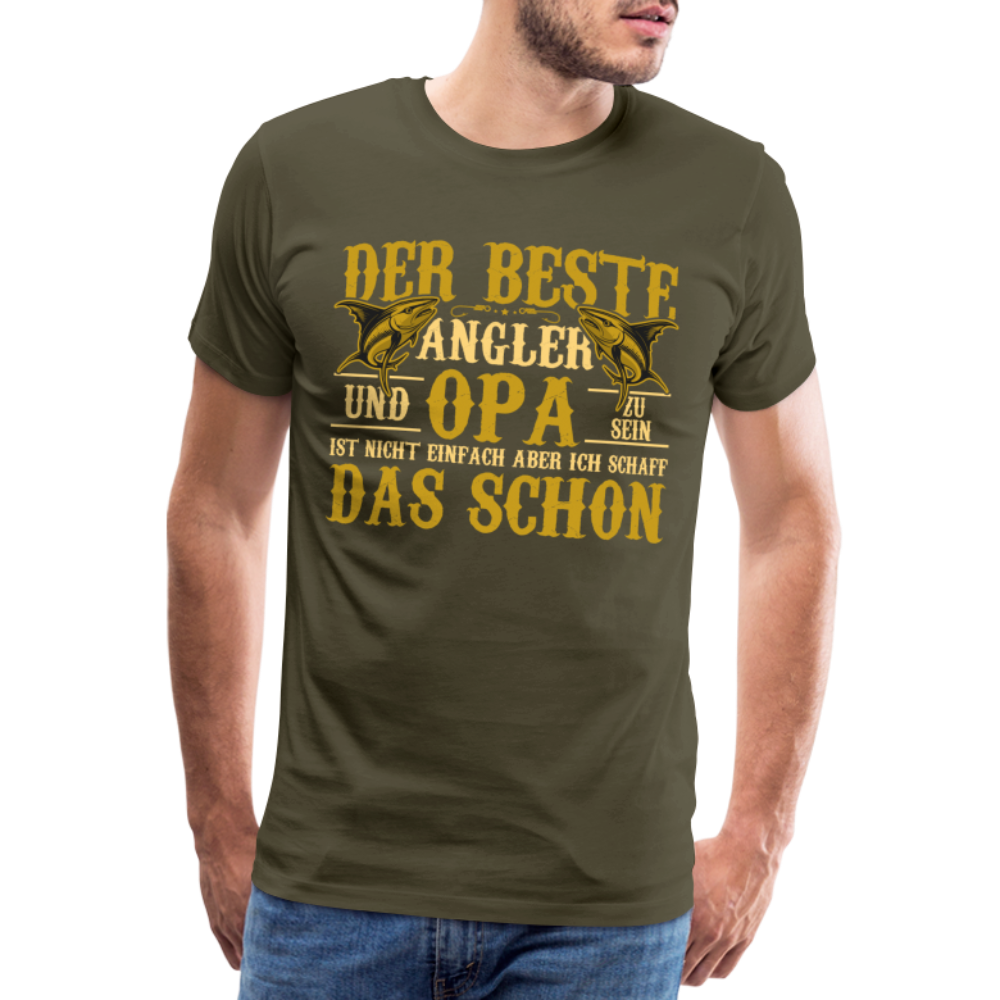 Bester Angler & Opa lustiges Premium T-Shirt Herren - Khaki