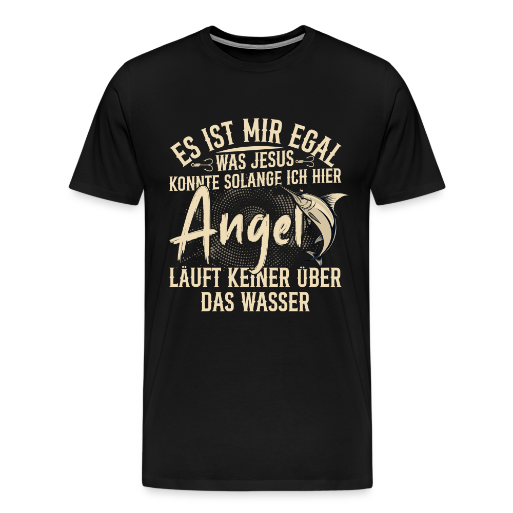 Angeln über Wasser laufen lustiges Premium T-Shirt Herren - Schwarz