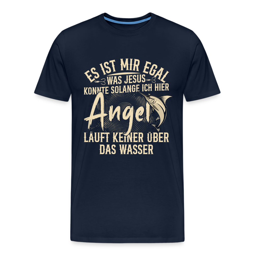 Angeln über Wasser laufen lustiges Premium T-Shirt Herren - Navy