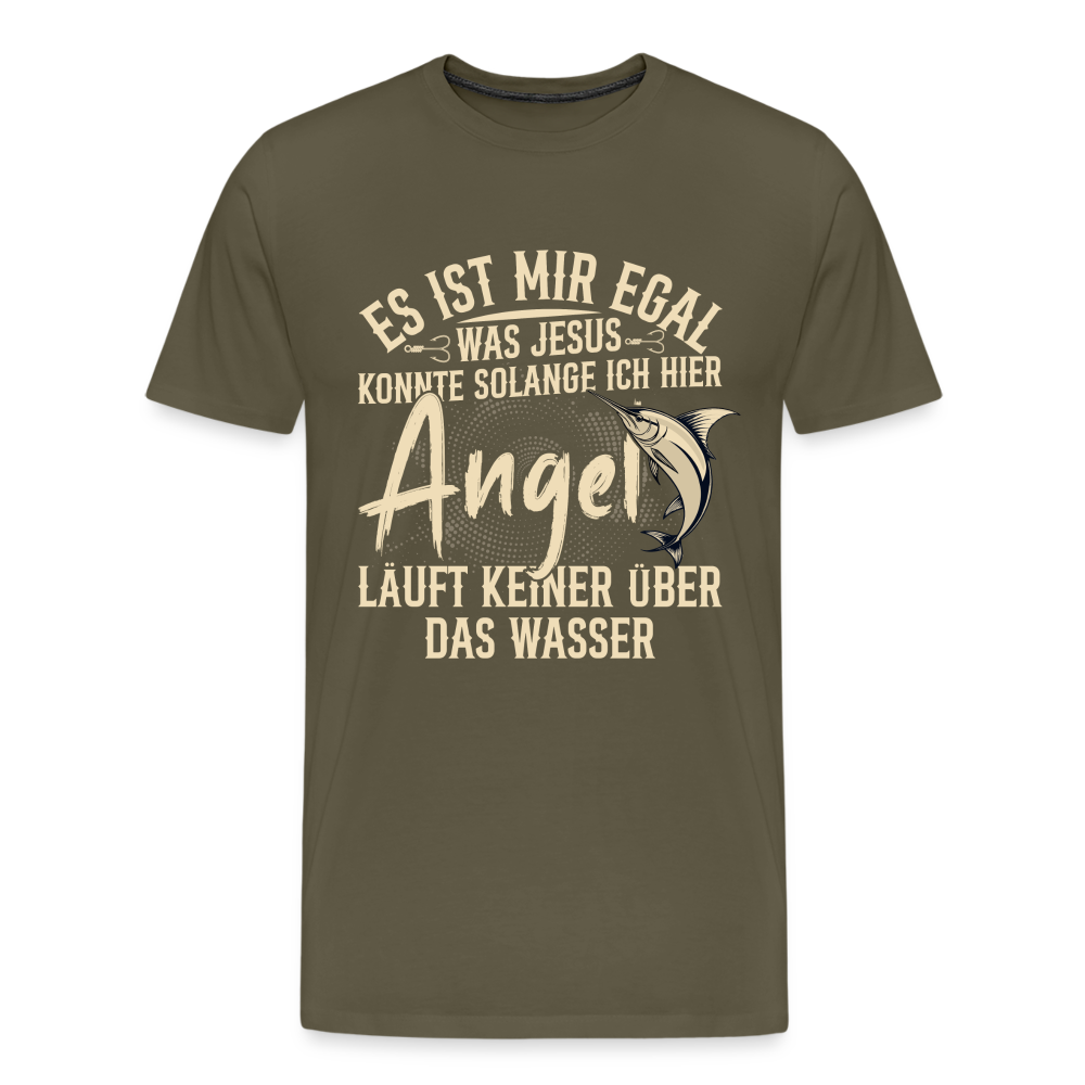 Angeln über Wasser laufen lustiges Premium T-Shirt Herren - Khaki