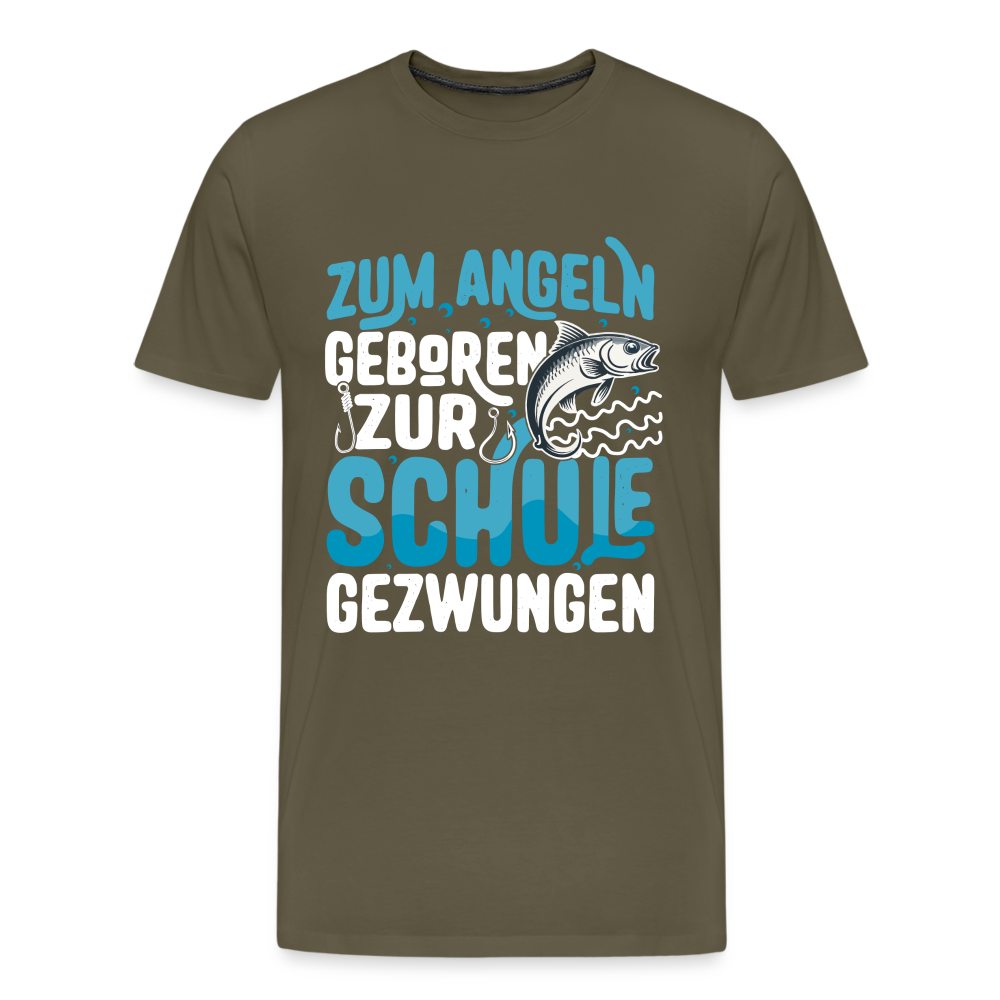 zum Angeln geboren zur Schule gezwungen lustiges Premium T-Shirt Herren - Khaki