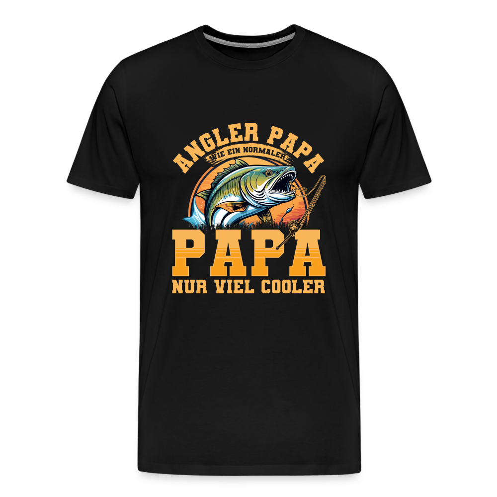 Angler Papa lustiges Premium T-Shirt Herren - Schwarz