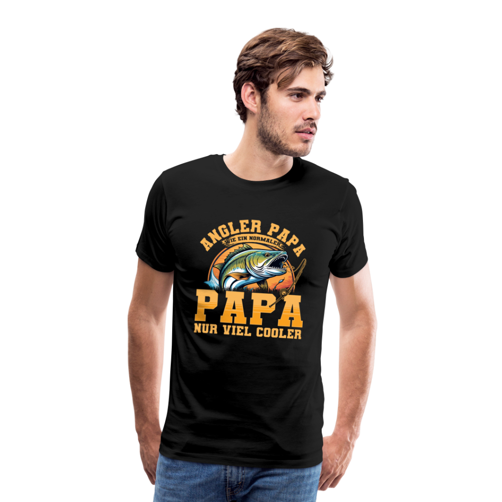 Angler Papa lustiges Premium T-Shirt Herren - Schwarz