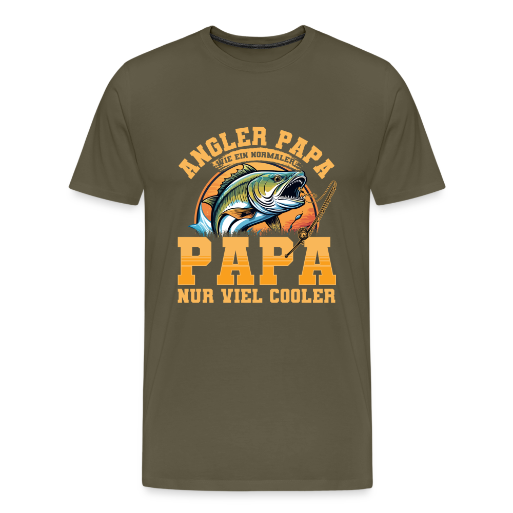 Angler Papa lustiges Premium T-Shirt Herren - Khaki