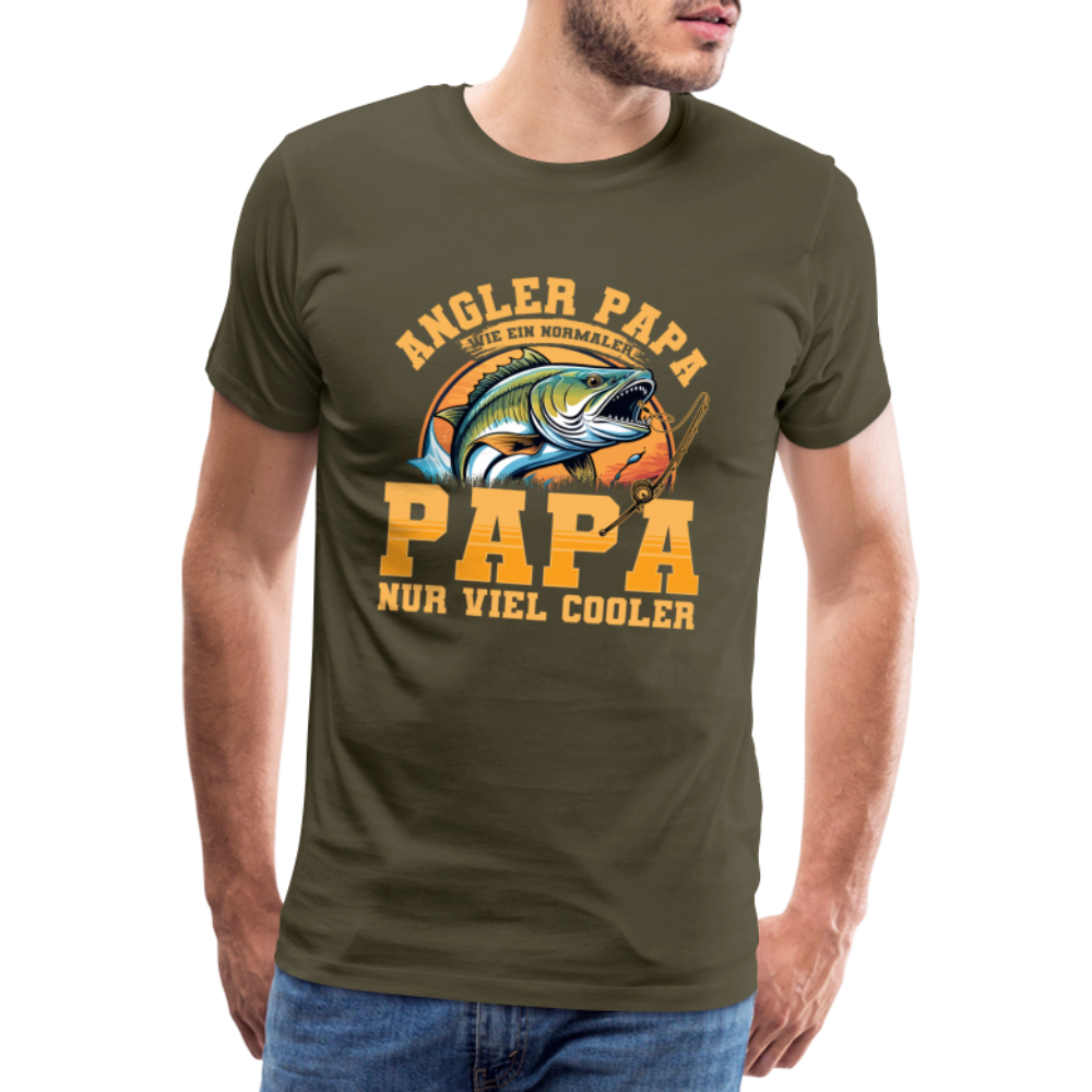 Angler Papa lustiges Premium T-Shirt Herren - Khaki