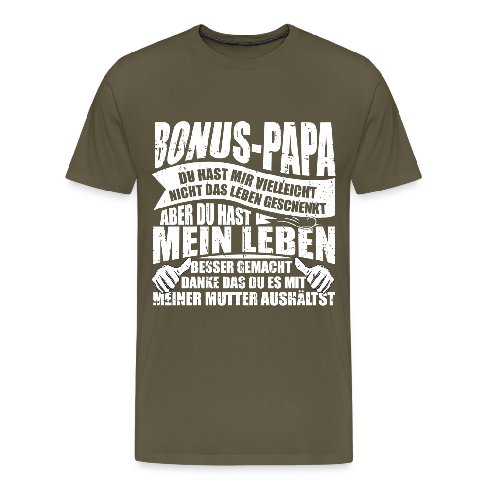 Bonus Papa Danke lustiges Premium T-Shirt Herren - Khaki