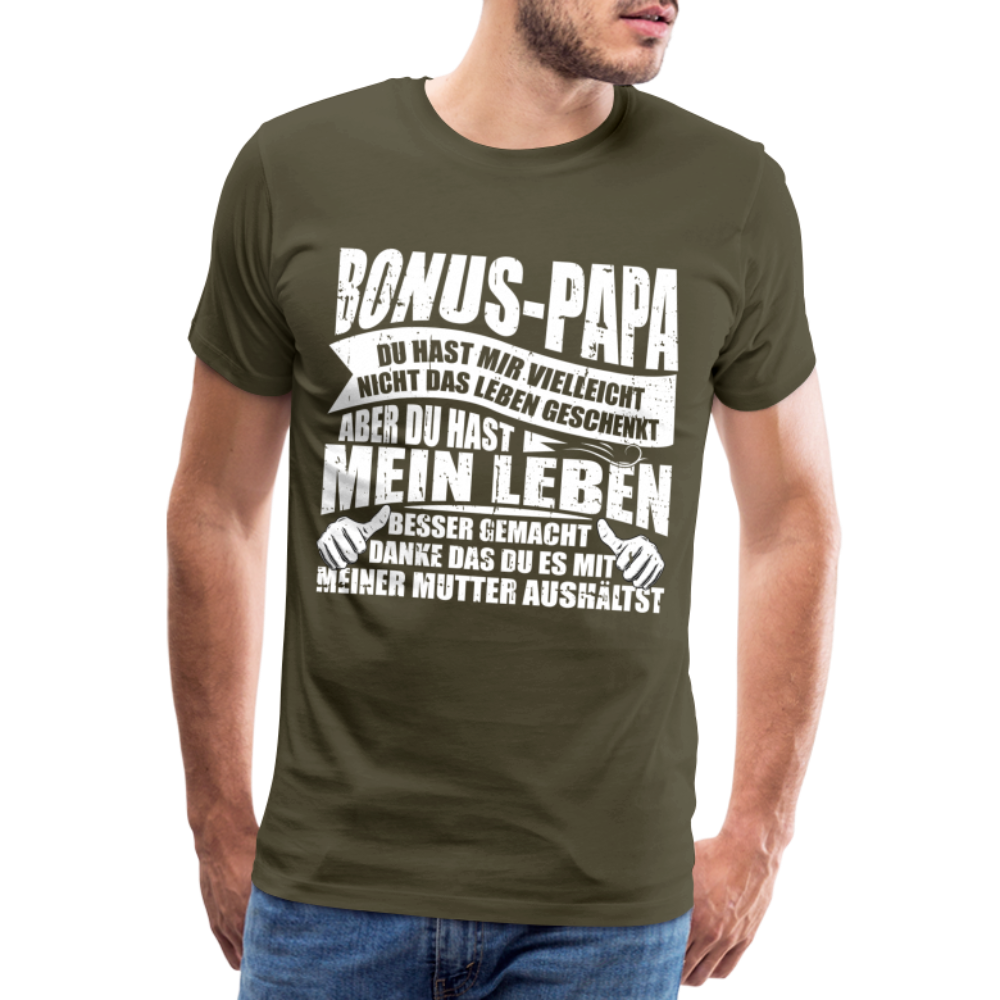 Bonus Papa Danke lustiges Premium T-Shirt Herren - Khaki