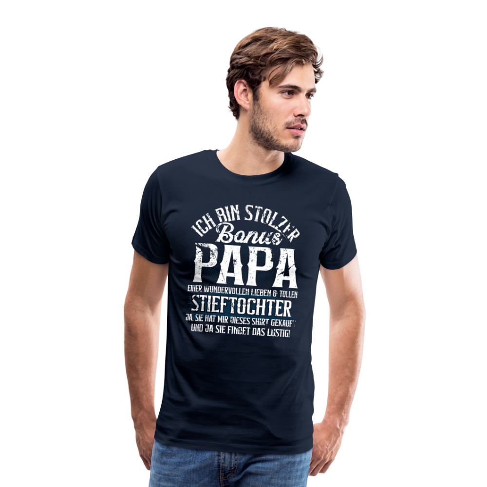 Bonus Papa Stieftochter Danke lustiges Premium T-Shirt Herren - Navy