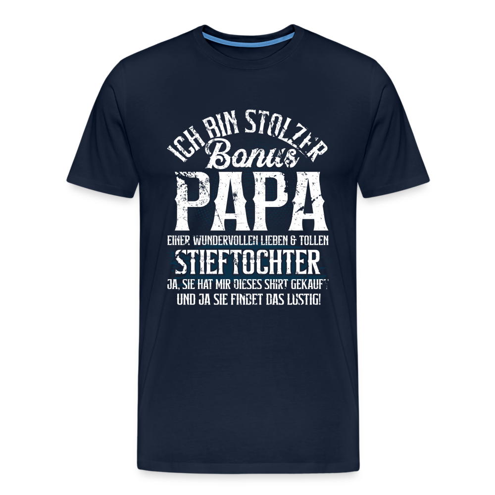Bonus Papa Stieftochter Danke lustiges Premium T-Shirt Herren - Navy