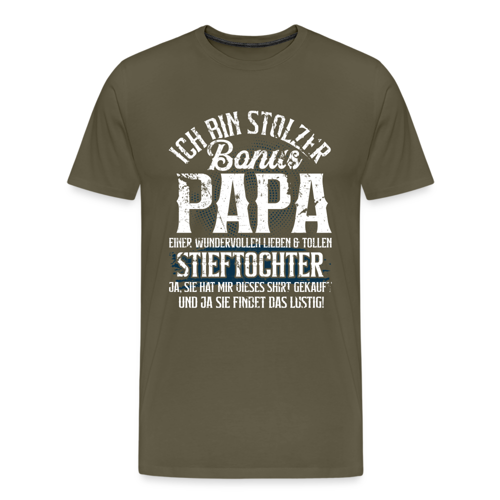 Bonus Papa Stieftochter Danke lustiges Premium T-Shirt Herren - Khaki