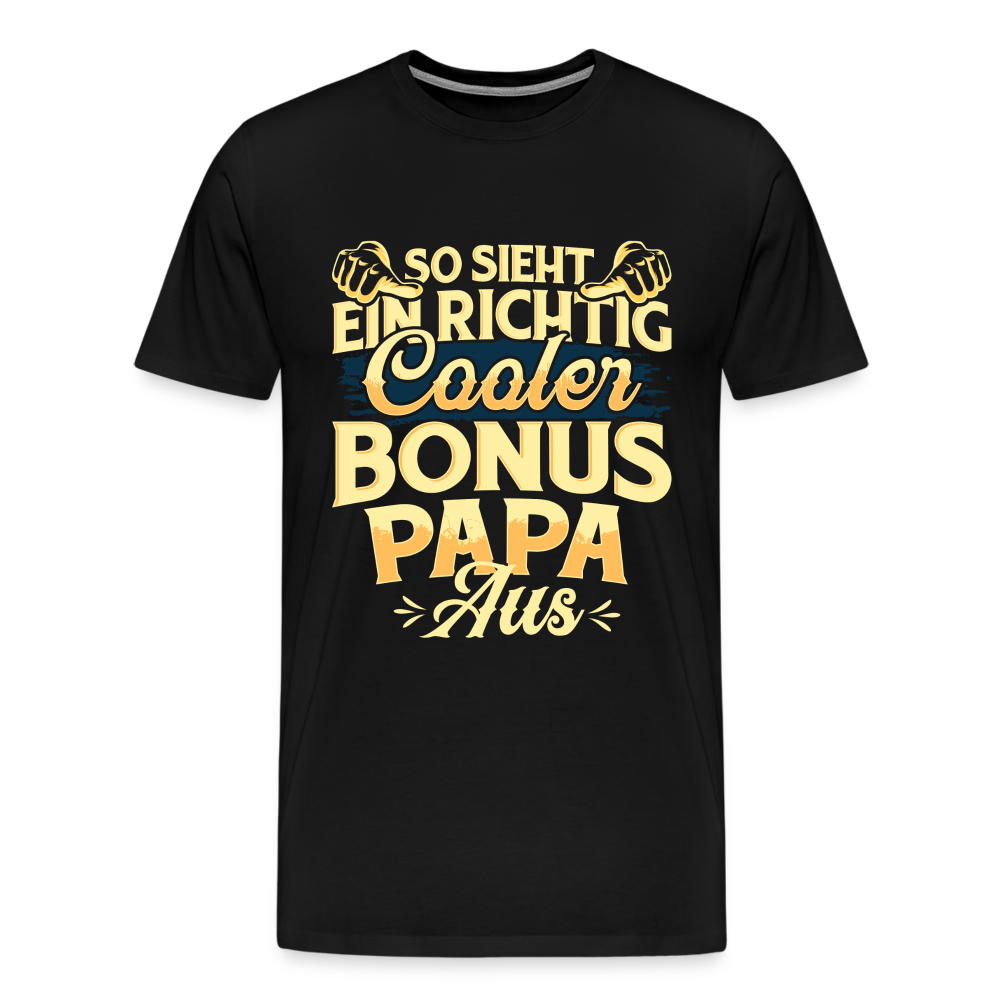 Cooler Bonus Papa lustiges Premium T-Shirt Herren - Schwarz