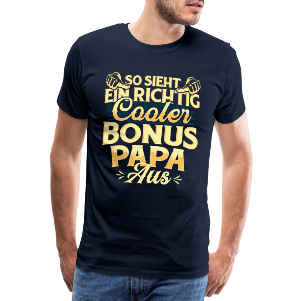 Cooler Bonus Papa lustiges Premium T-Shirt Herren - Navy