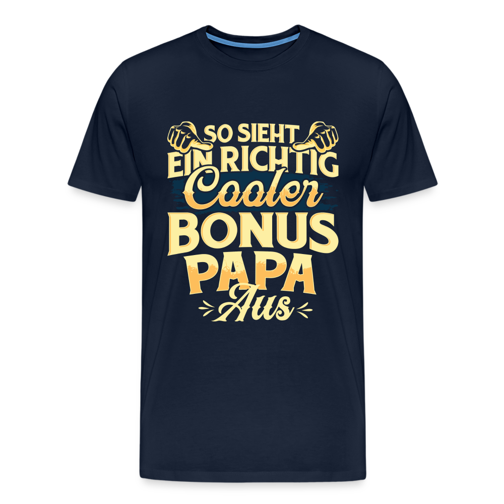 Cooler Bonus Papa lustiges Premium T-Shirt Herren - Navy