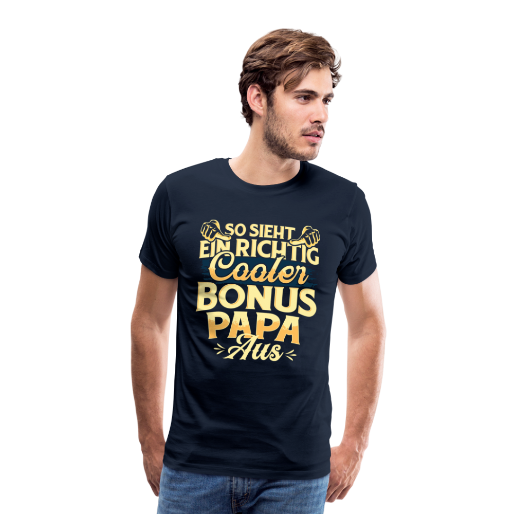 Cooler Bonus Papa lustiges Premium T-Shirt Herren - Navy