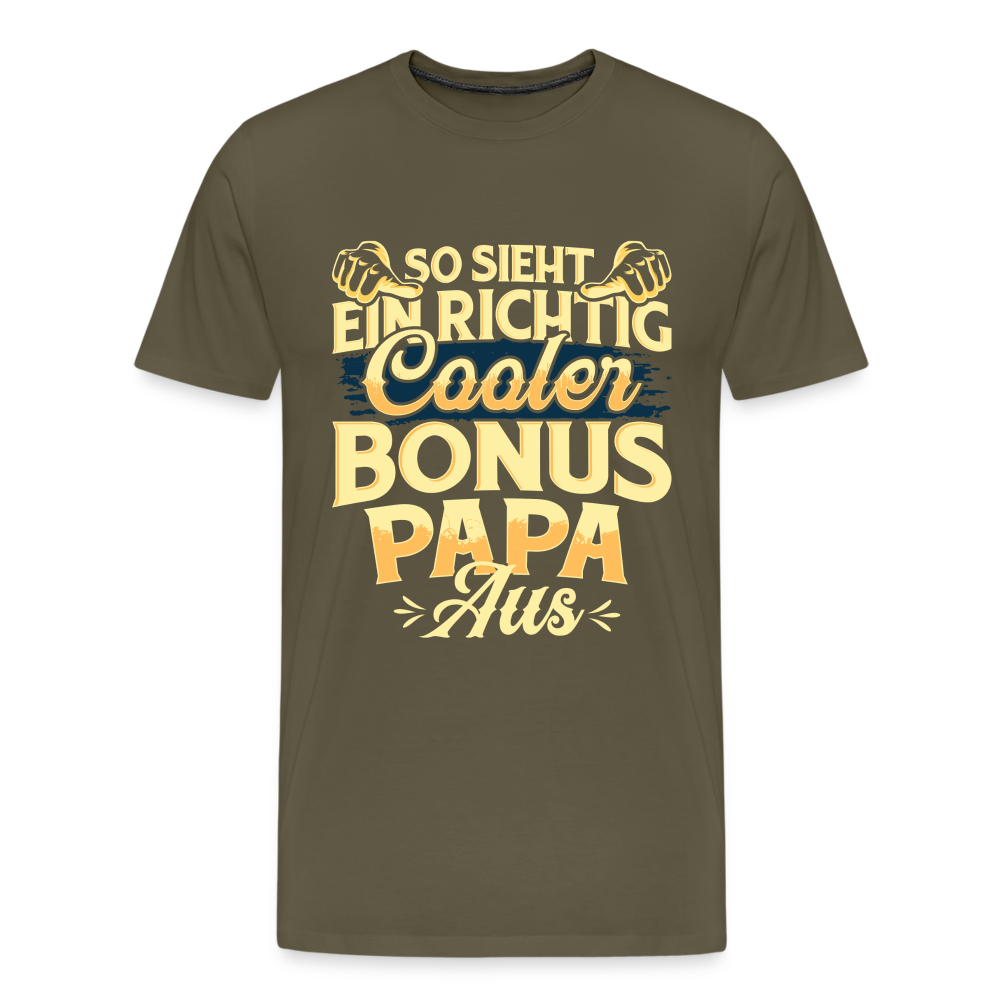 Cooler Bonus Papa lustiges Premium T-Shirt Herren - Khaki