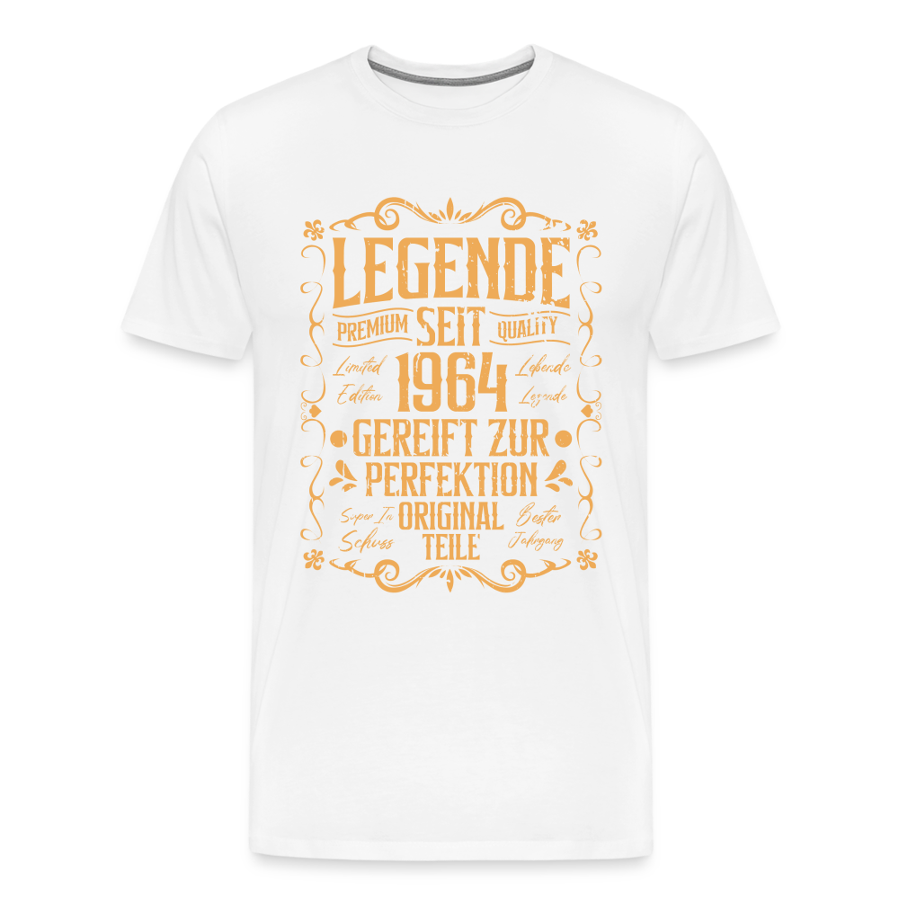 Legende seit 1964 Geburtstag lustiges Premium T-Shirt Herren - Weiß