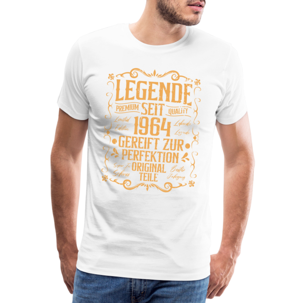 Legende seit 1964 Geburtstag lustiges Premium T-Shirt Herren - Weiß