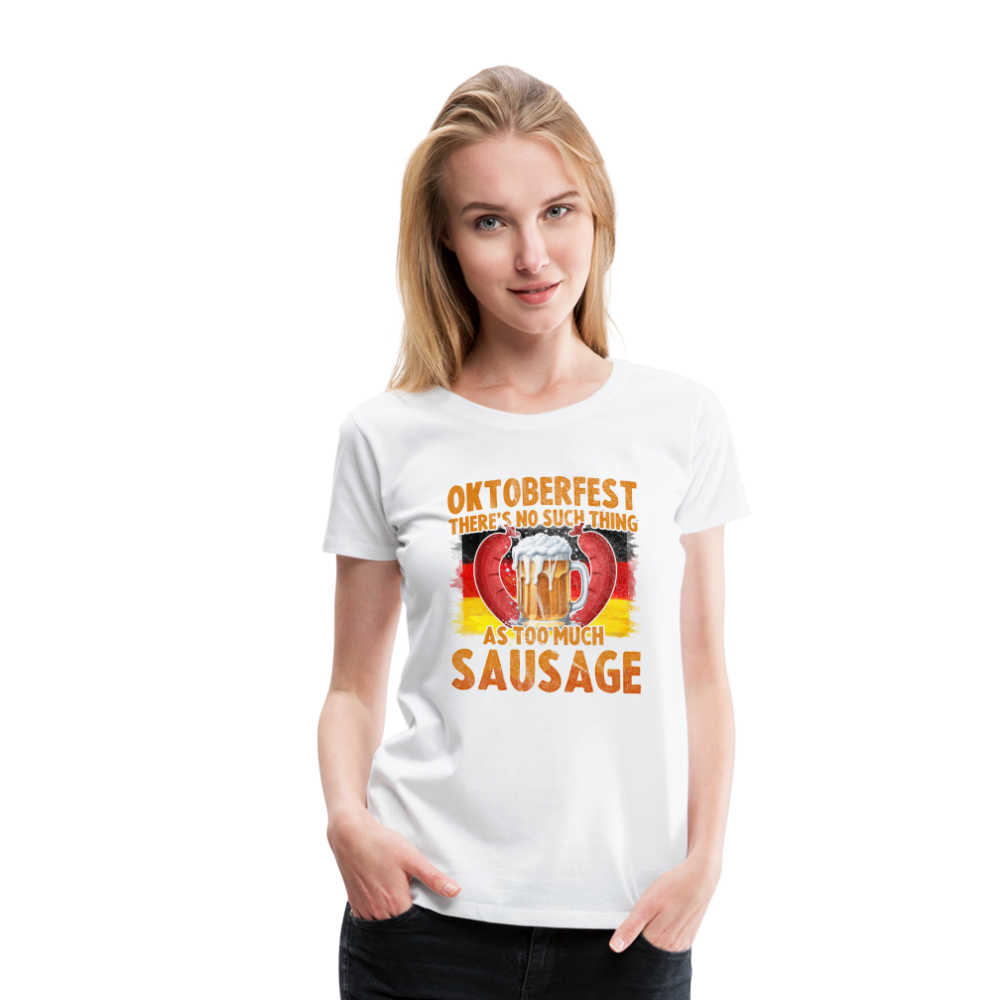 Oktoberfest Sausage lustiges Premium T-Shirt Damen - Weiß