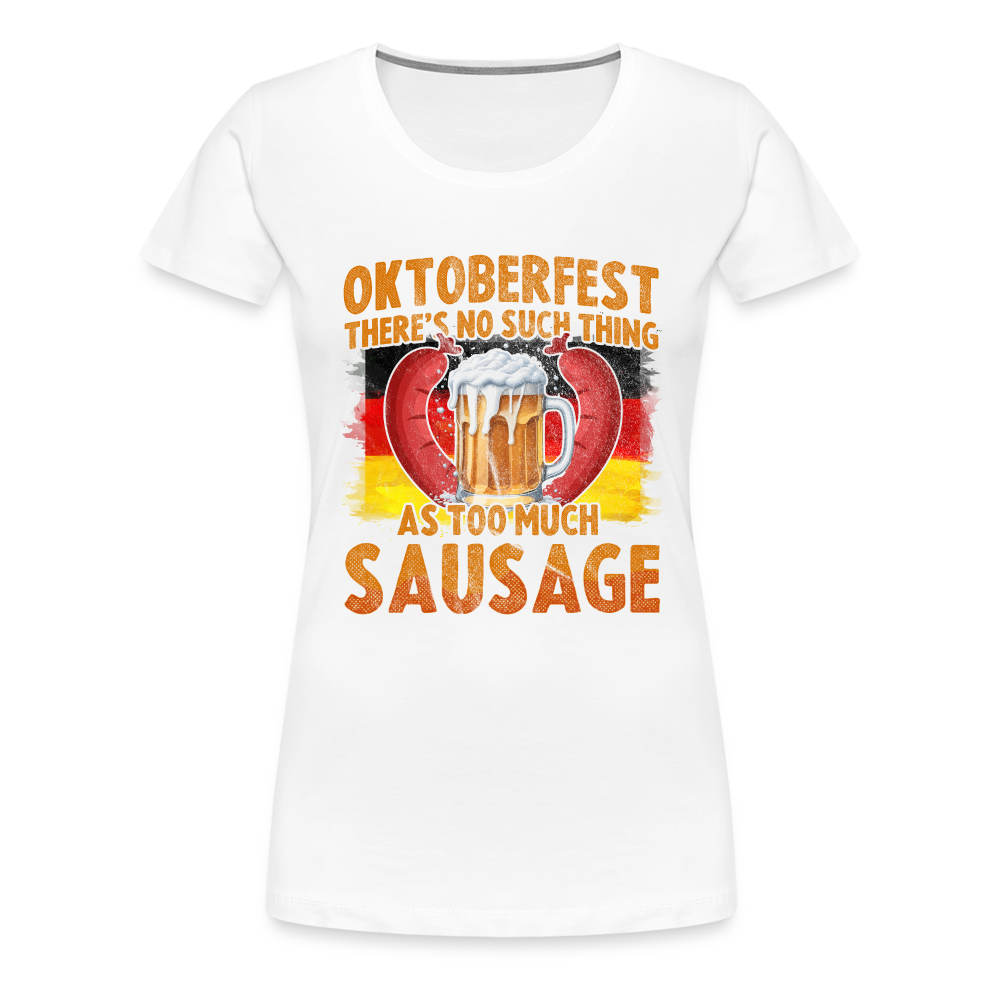 Oktoberfest Sausage lustiges Premium T-Shirt Damen - Weiß