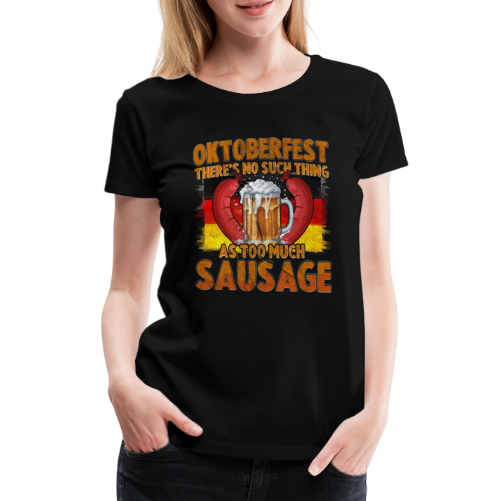 Oktoberfest Sausage lustiges Premium T-Shirt Damen - Schwarz
