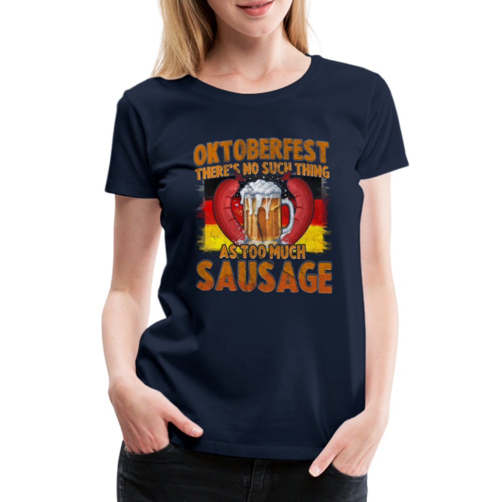 Oktoberfest Sausage lustiges Premium T-Shirt Damen - Navy