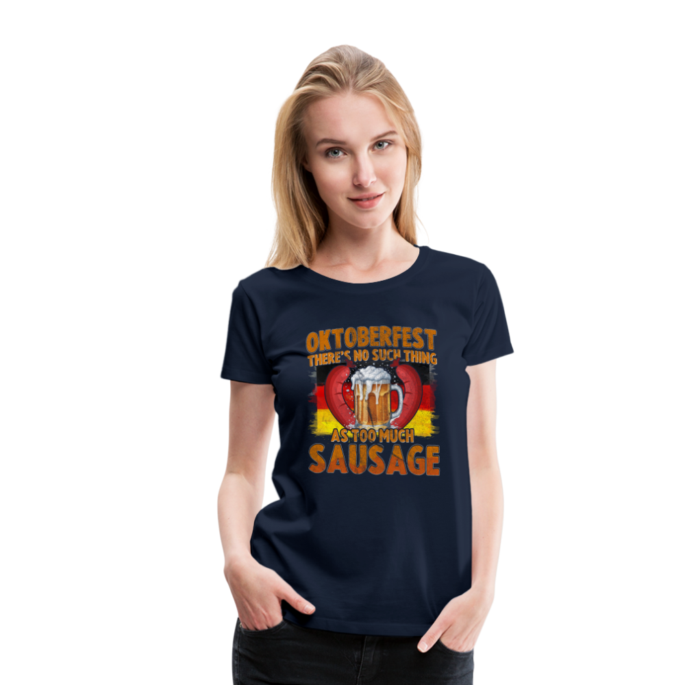 Oktoberfest Sausage lustiges Premium T-Shirt Damen - Navy