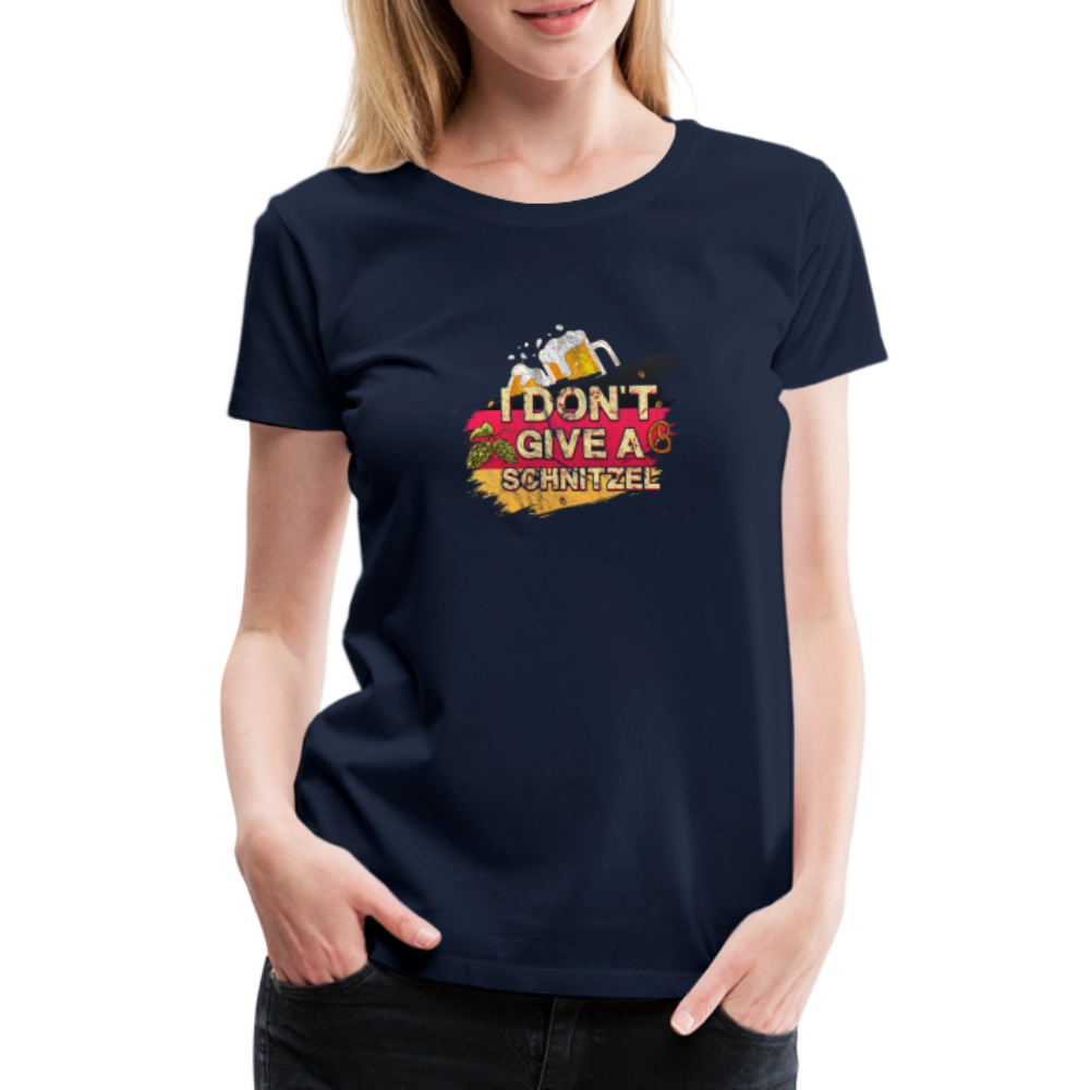 I dont give a Schnitzel Oktoberfest lustiges Premium T-Shirt Damen - Navy