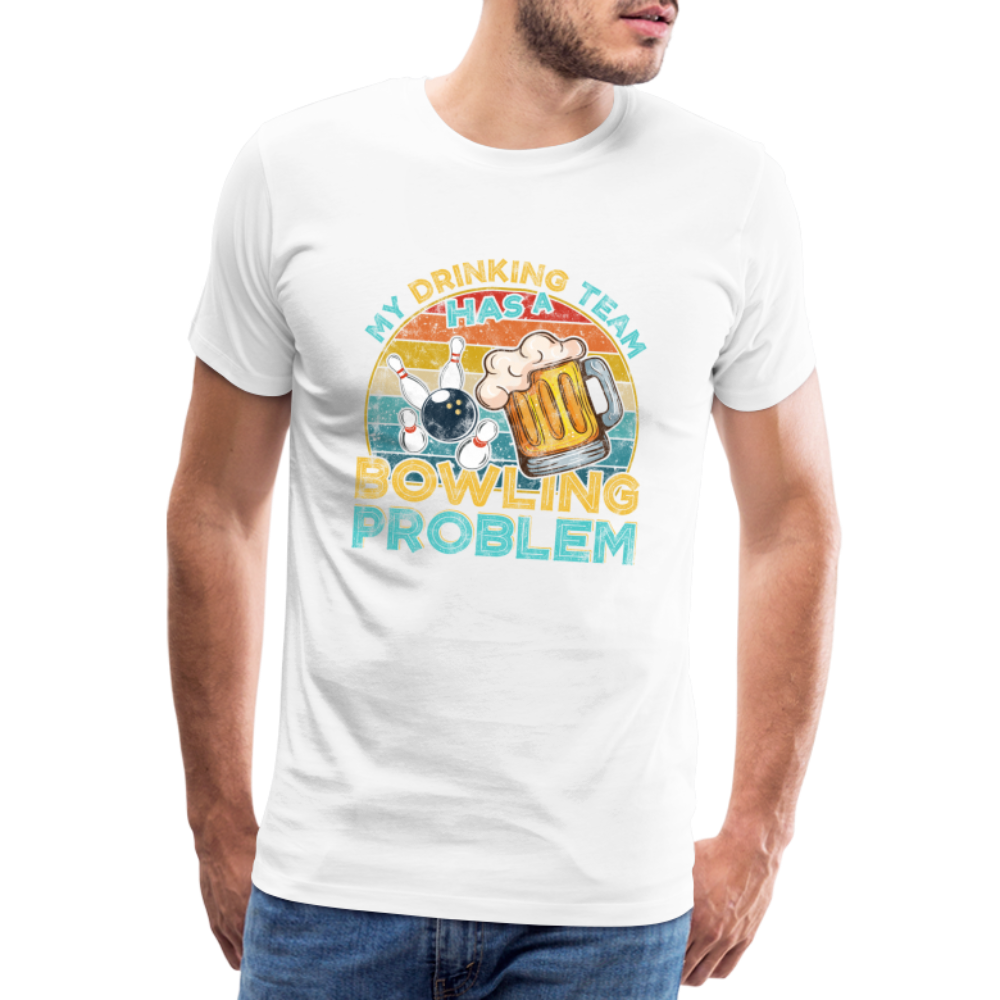 Bowling Drinking Team Problem lustiges Premium T-Shirt Herren - Weiß